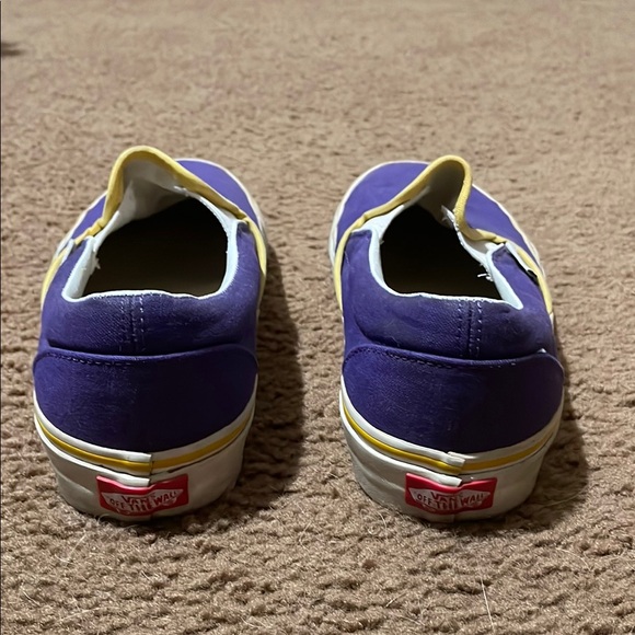 Custom Vans Purple and Yellow Slip-On. Los Angeles Lakers and Minnesota Vikings - Picture 3 of 3